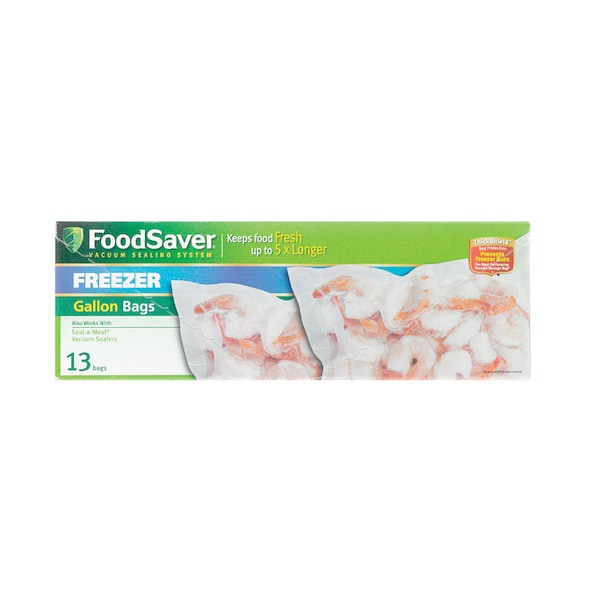 Foodsaver 1 gal Clear Vacuum Freezer Bags 13 pk FSFSBF0316-NPR - main
